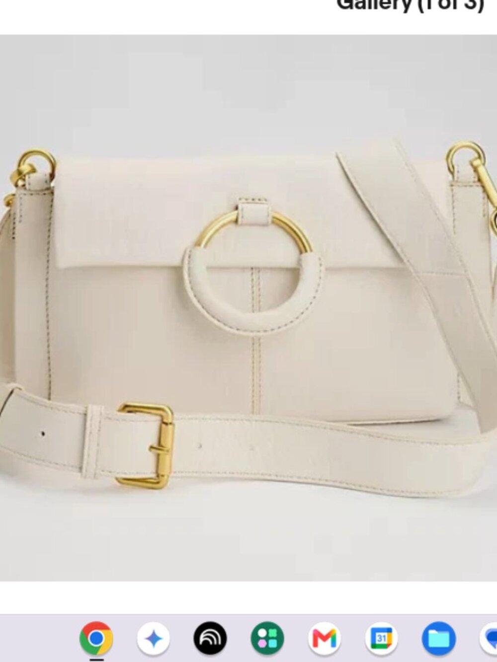 Vince Camuto Bubble Leather Livee Crossbody-Coconut Cream-NEW-A635765